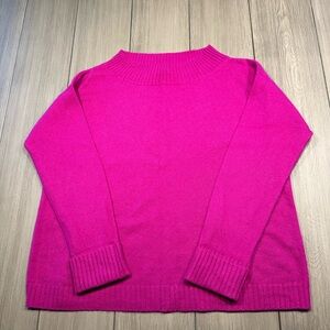 100% Cashmere fushcia sweater, good condition, mild wear, sz small.